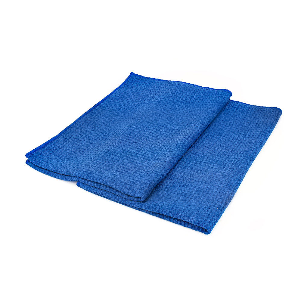 Waffle-weave towel royal blue