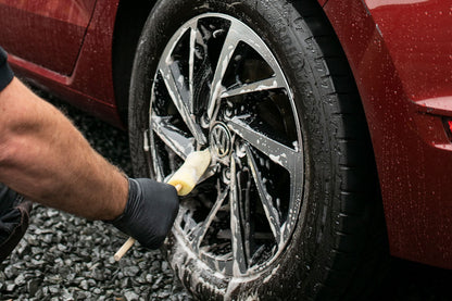 Removing brake dust with the Sponge Guru Tight Edge Wheel Detailer