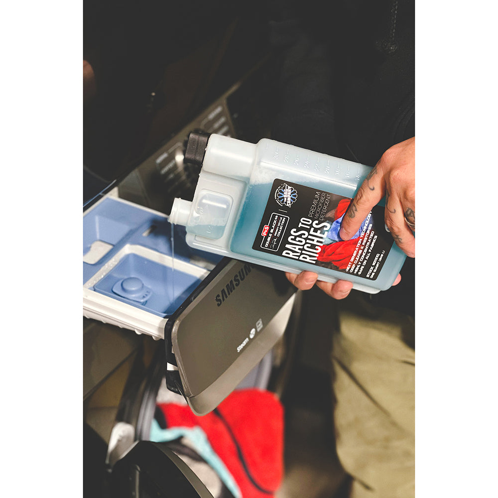 P&S Rags to Riches microfiber detergent — deep cleans and restores absorbency in detailing and car care towels