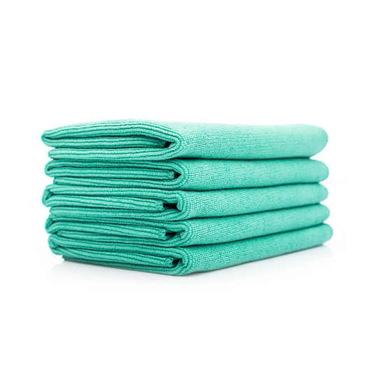 Green microfiber towels