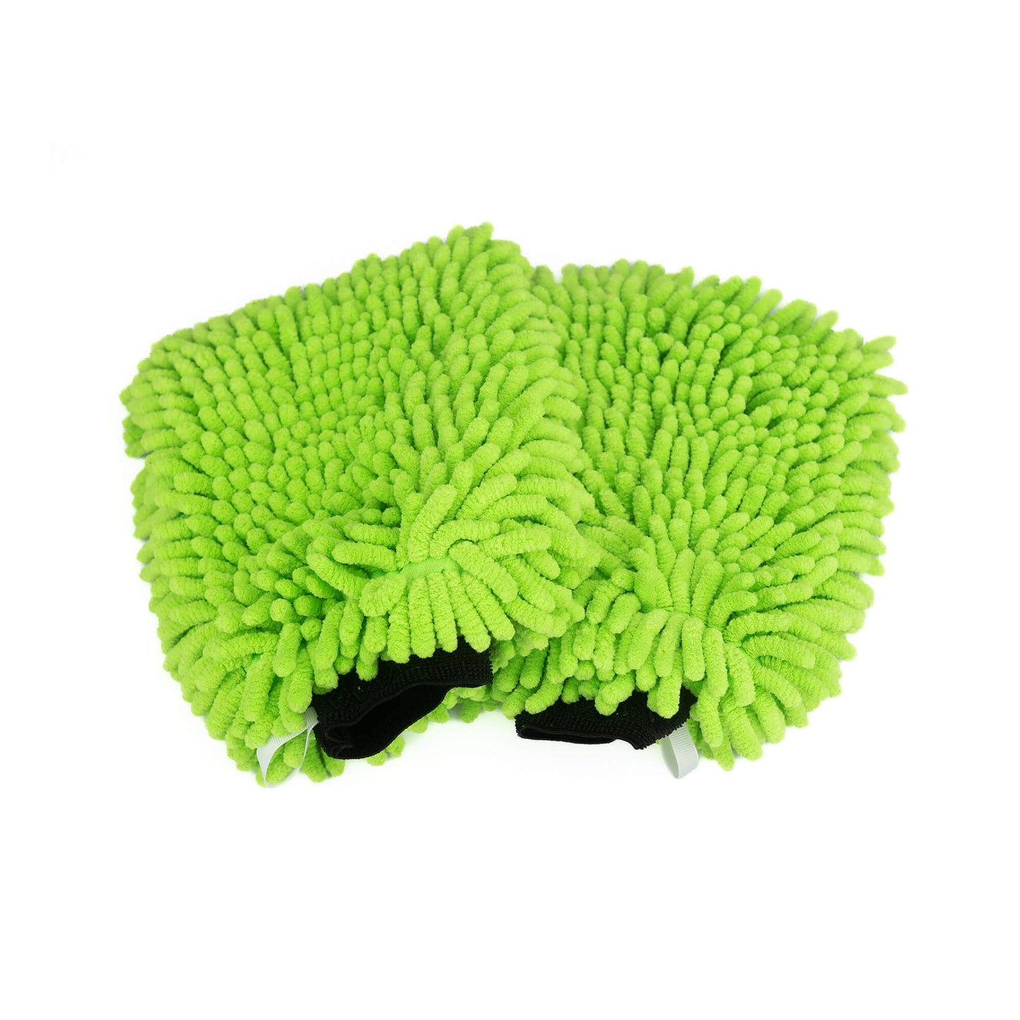 Knobby Microfiber Chenille Mitt 2 pack in lime green